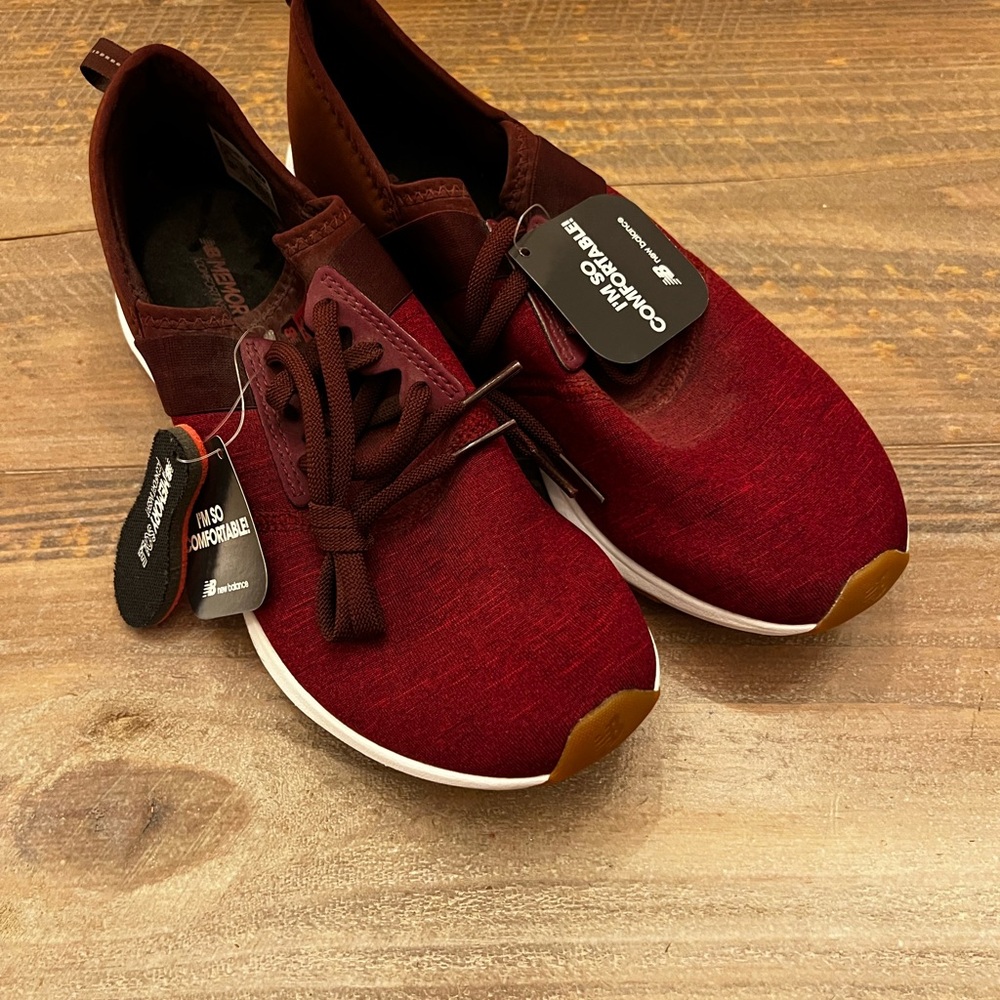 New Balance Red Athletic Shoes with Soft Upper and Sporty Design